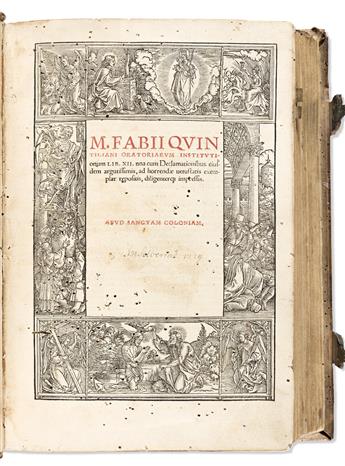 Quintilian; Aulus Gellius; [and] Macrobius. Sammelband of Three Works.